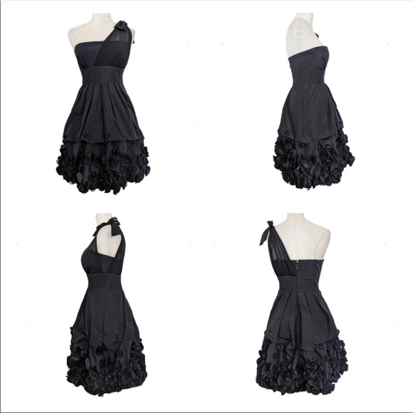 NWT BCBGMAXAZRIA Liv One Shoulder Cocktail LBD 0 - Picture 4 of 12